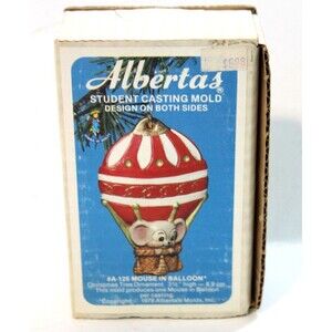 Alberta's A-125 Christmas Mouse In Balloon Holiday Ceramic Slip Casting Mold